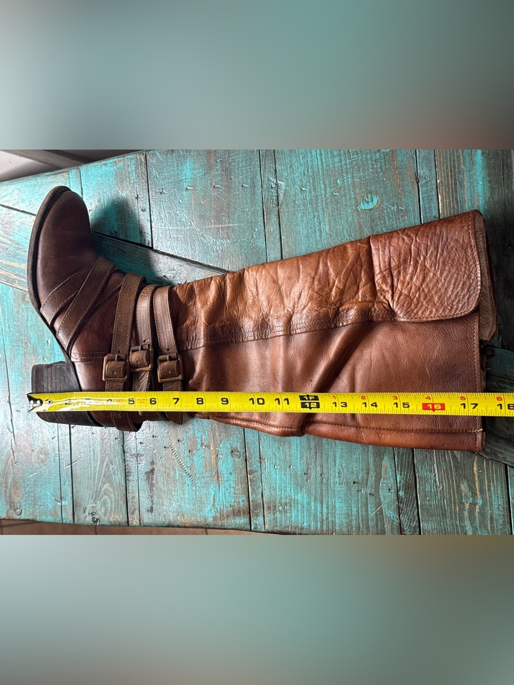 Freebird by Steven | Jules Buckle Leather Boots Size 8 Distressed - Picture 10 of 16